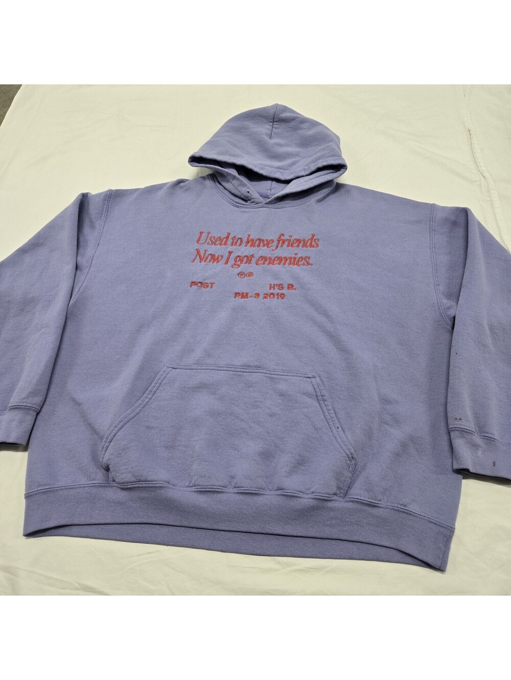 Sz XL Post Malone 2019 Tour Hoodie Used To Have Friends Now Enemies Blue/Purple